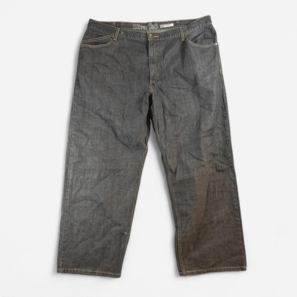Vintage‎ Y2K Levi SilverTab Baggy Wide Leg Fit Black Denim Jeans Mens Size 42x30
